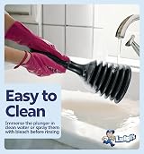 Luigi's Sink and Drain Plunger Black - Powerful Accordion Plunger for Sinks view 5