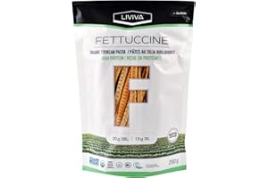 Zeroodle LIVIVA Organic Soybean Fettucine, Plant-Based Protein Pasta High in Fibre, Non-GMO, Gluten Free and Keto Certified, 