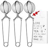 Snap Ball Tea Strainer 3 Pack Tea Infuser with Handle Tea Mesh Infuser Snap Ball Strainer Steep Loose Leaf Tea Infuser Fine M