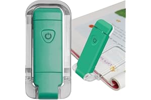 EGWASER Book Light for Reading in Bed, USB Rechargeable Clip on Book Lights, 3 Brightness Adjustable Dimmable Bookmark Light for Eye-Protection, Reading Lamp for Bookworms, Travel (Dark Green)