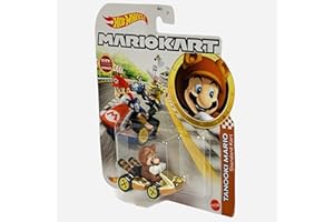 DIE CAST DieCast Hotwheels Mario Kart Tanooki Mario Standard Kart - Toty Winner 2021