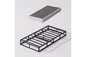 Bedsnus Twin Size Box Spring and Cover Set, 9 Inch High Profile Metal BoxSpring, Heavy Duty Structure Mattress Foundation, Noise Free, Non-Slip, Easy Assembly