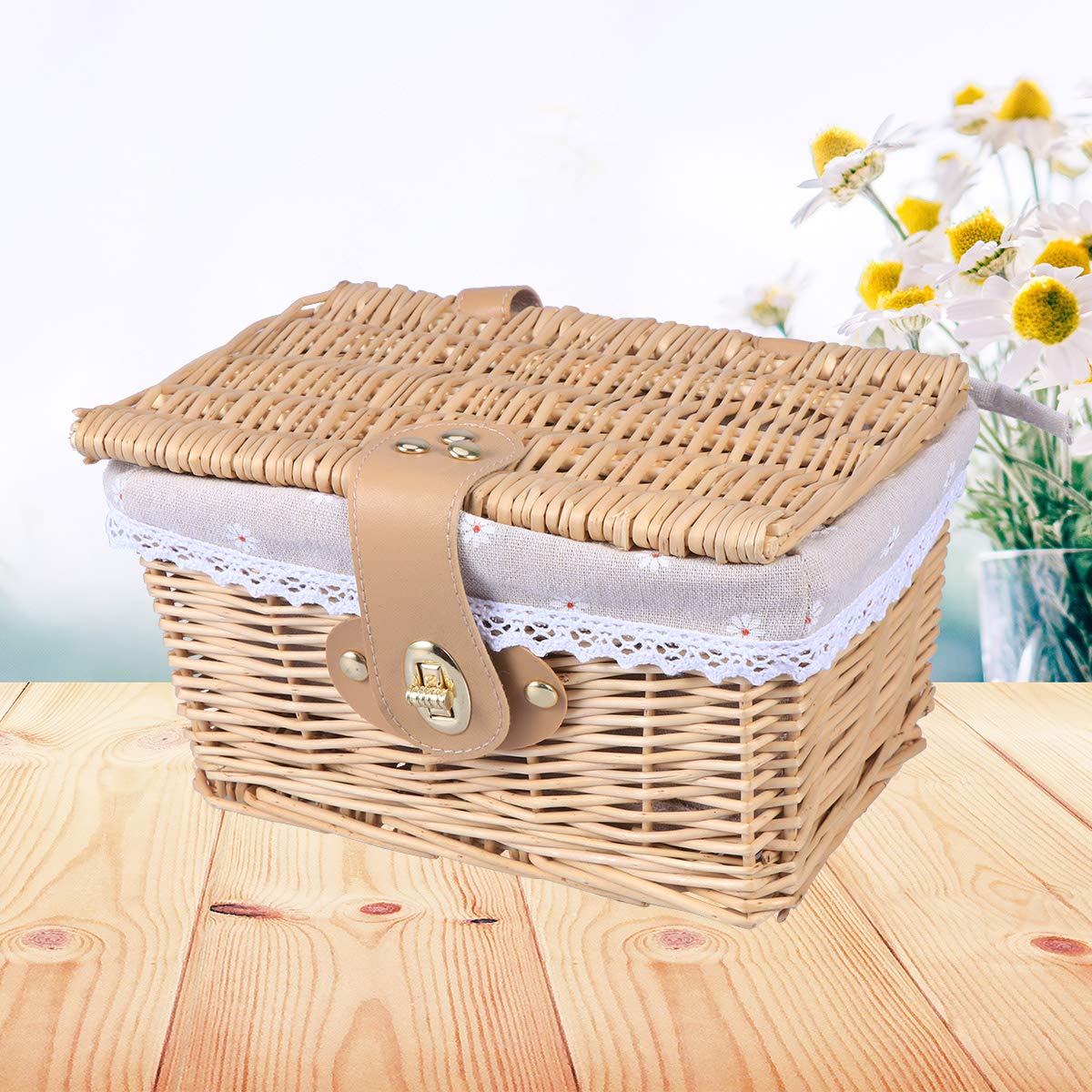 Yardwe Cestas de Almacenamiento con Cierre de Tapa Caja de