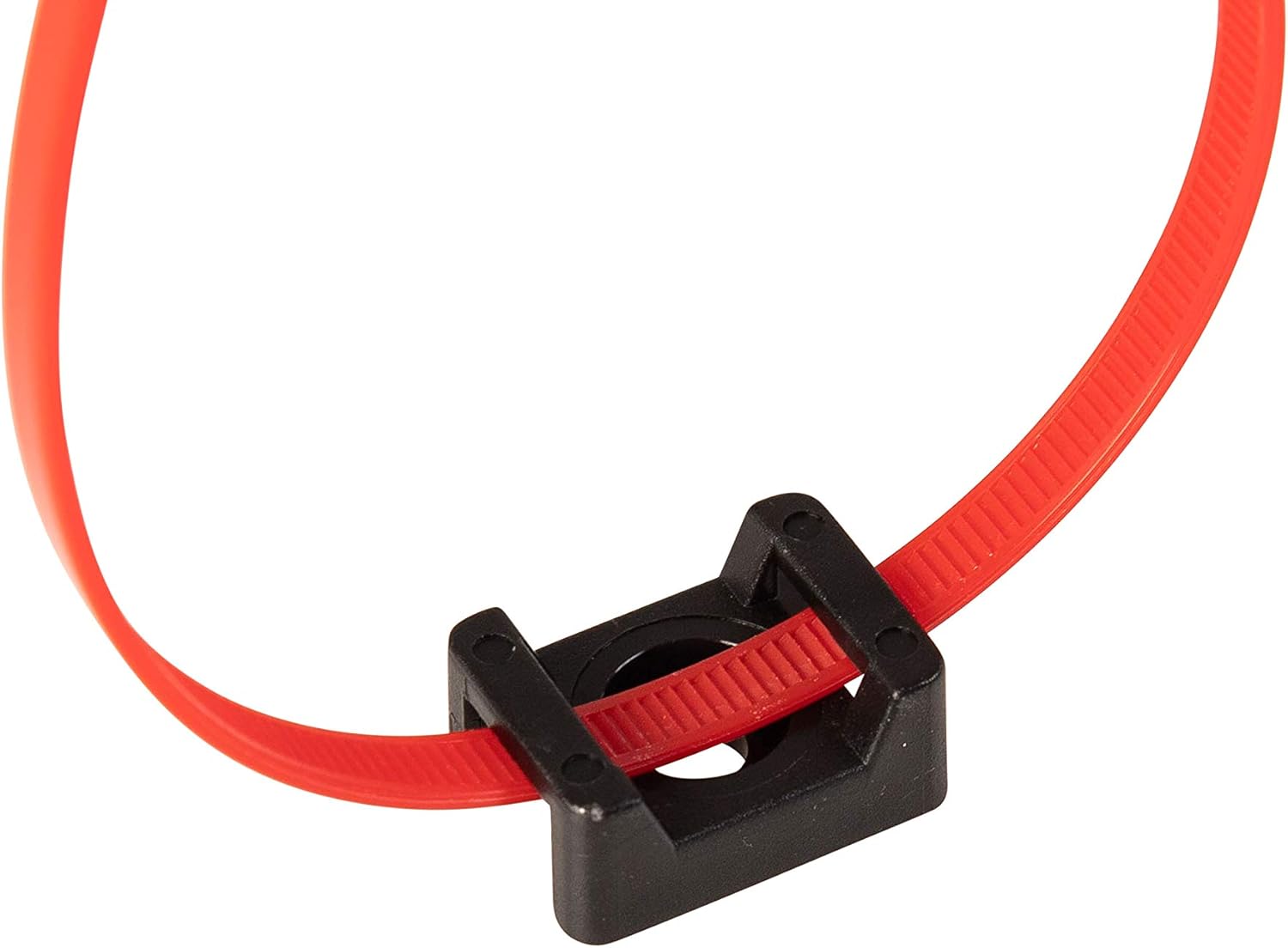 GTSE 100 Pack of Black Screw Mount Cable Tie Bases - Cable Ties up to 5mm Wide - 4mm (M4) Screw Hole - Saddle Mount Cable Tie Fixings - Image 4