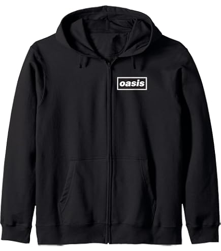 Amazon.com: Oasis White Logo On Black Pullover Hoodie : Clothing