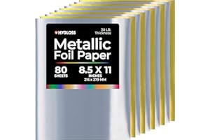 Hygloss Metallic Foil Paper - 80 Sheets Gold and Silver Shiny Papers - 8.5x11 Inches - Ideal Foil Papers for Crafts - Shiny Craft Paper Sheets