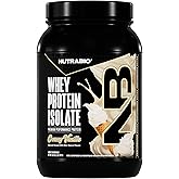 NutraBio 100% Whey Protein Isolate Protein Powder, 25g Protein with Complete Amino Acid Profile, Non-GMO, Soy & Gluten Free, Low Carb, Low Calorie Whey Protein Powder, Creamy Vanilla, 2 Lbs