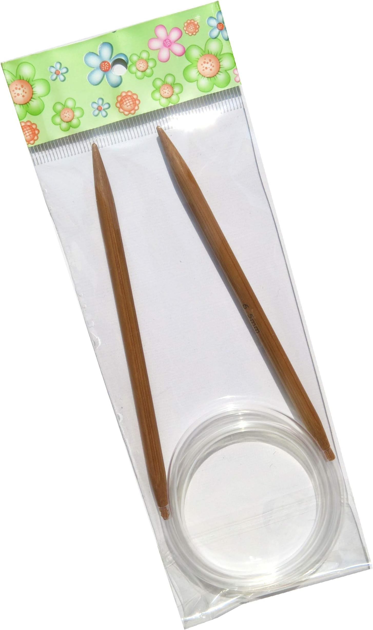 ADF TM One pair 120cm (47'') x 6.5mm Carbonized Bamboo Circular Knitting Needles