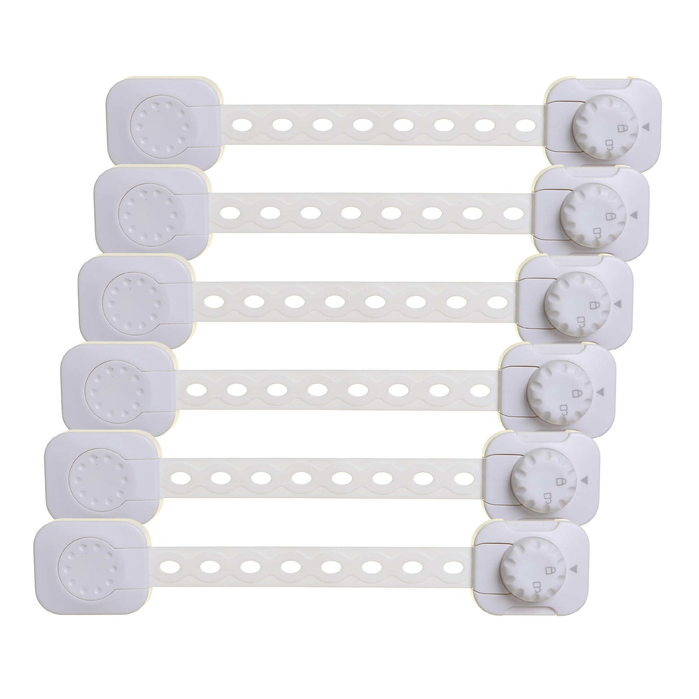 Dreambaby Twist 'N Lock Multipurpose Latch - Child Safety Locks - White - 6 Pack - Model G1435