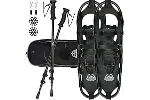 Tuxedo Sailor 21"/25"/30" Snowshoes Light Weight with Carrying Tote Bag and Trekking Poles,Easy to Wear Aluminum Alloy Snowshoes for Women Men Youth