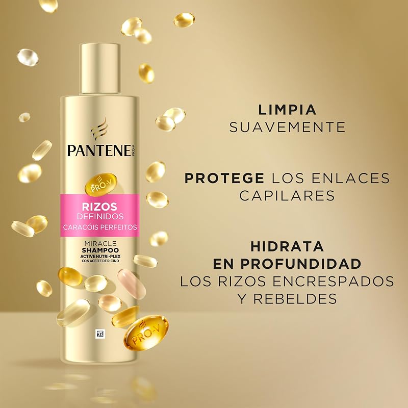 Pantene defined curls miracle shampoo 250ml, máscara 300ml, condicionador 3mm 220ml, curl styler 145ml, cachos rebeldes e crespos