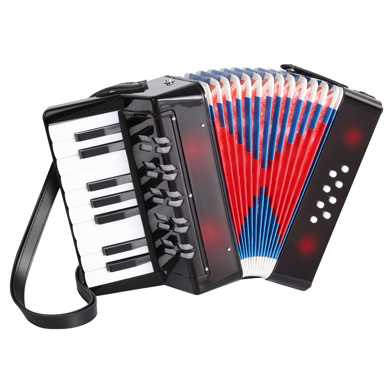 Photo 1 of AIMEIS kids Accordion Mini Accordion 17 Piano key 8 Bass Button Accordian Education Musical Instrument for Beginner (Black)