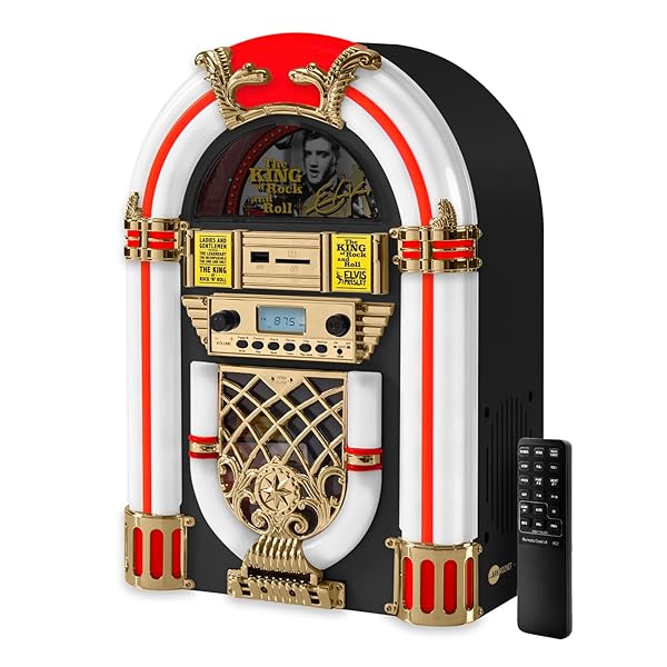 ARKROCKET ATHENA MINI JUKEBOX/TABLETOP CD PLAYER/BLUETOOTH SPEAKER/RADIO/USB AND...
