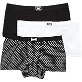 Hanes Women's Original Stretch Vintage Boxer Brief - 3 Pack, 45VOBB, Black/White/Pin Dot, XL