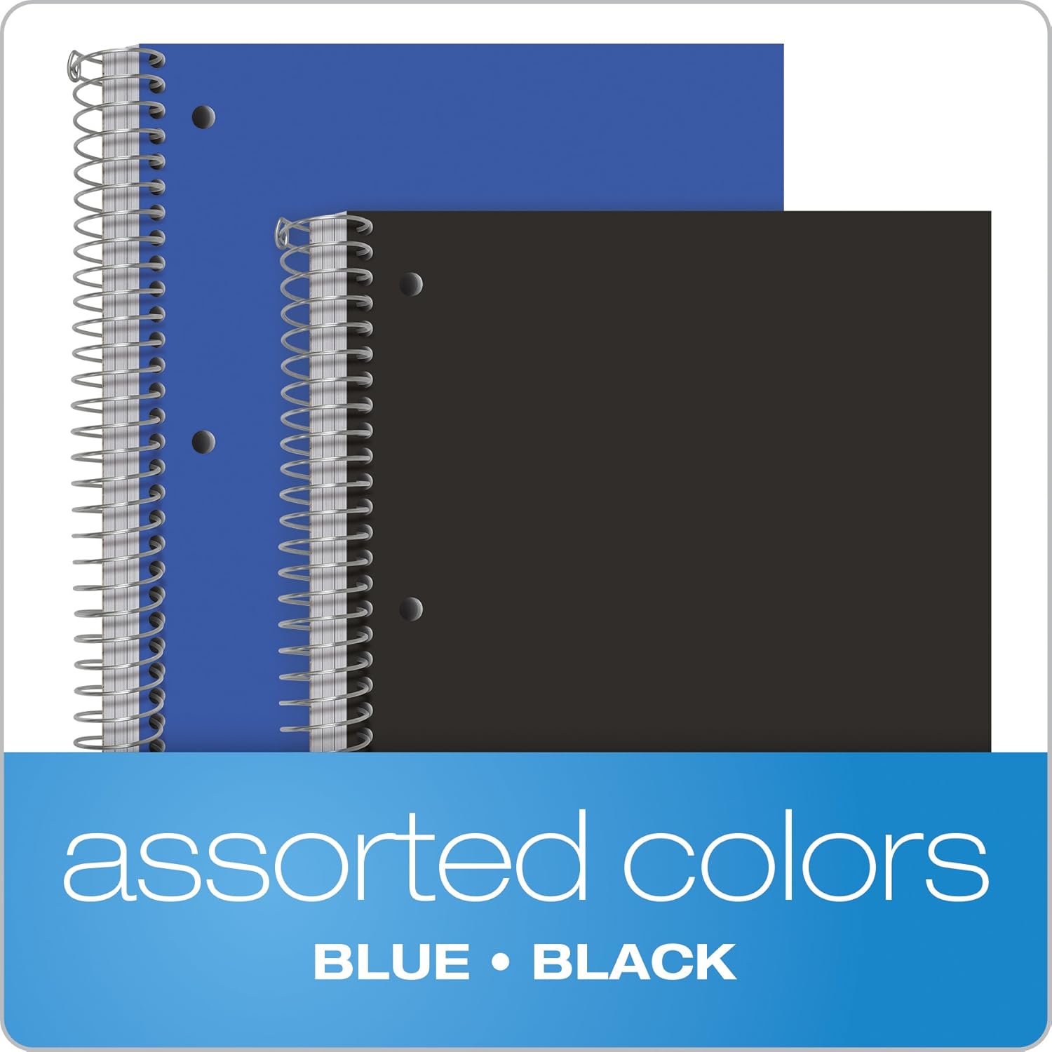 Oxford Spiral Notebooks, 3-Subject, Wide Ruled Paper, Durable Plastic Cover, 150 Sheets, 3 Divider Pockets, 2 per Pack (10385) : Office Products