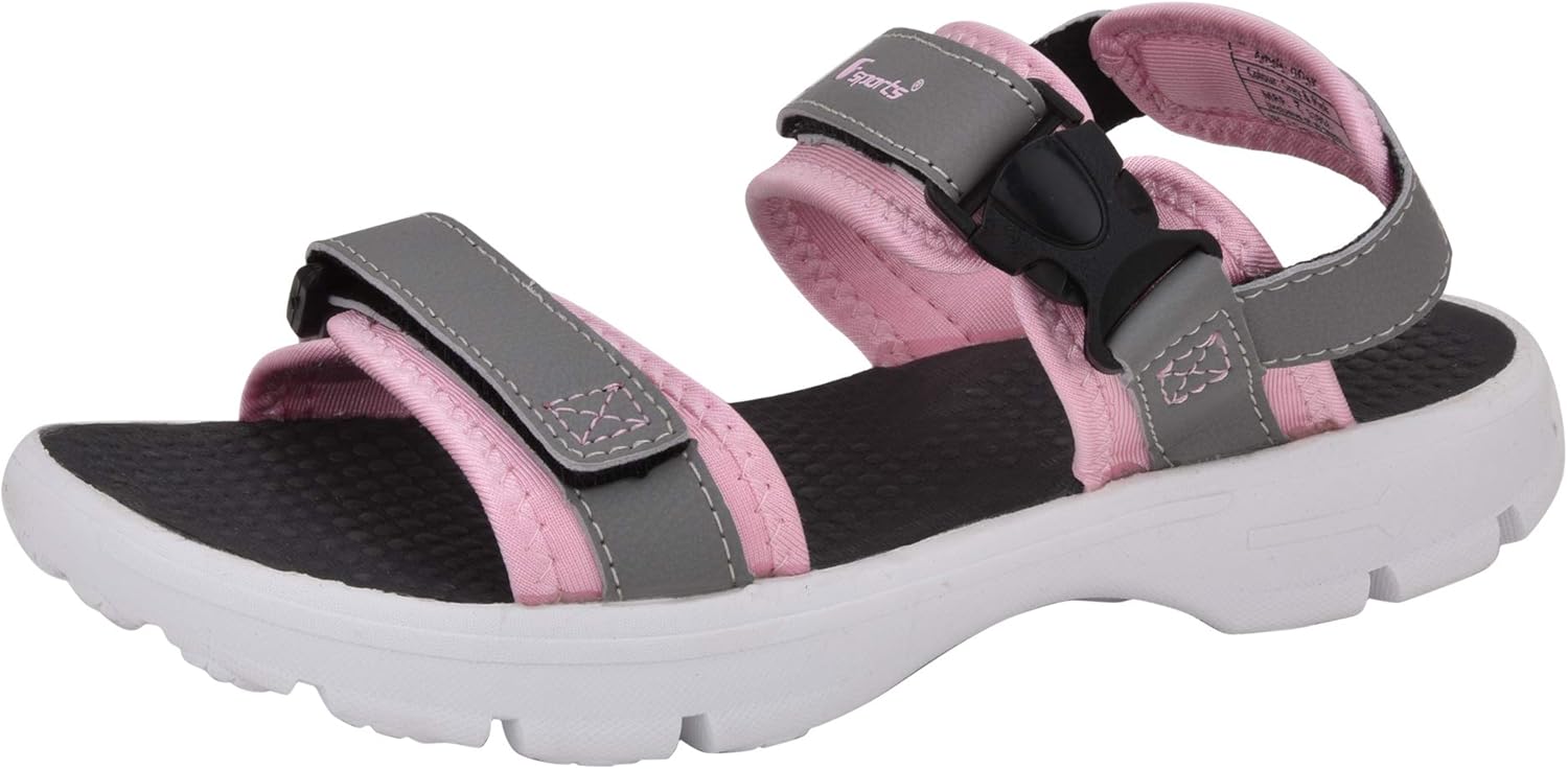 Amazon.com | Fsports Womens Grey Pink Colour Doxy Series Synthetic Casual Sandal 5UK | Sandals