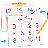 Gamenote Magnetic Number Tracing Board, 2 in 1 Double Sided Numbers 1-20 Writing Board for Toddlers & Kids, Preschool Handwri