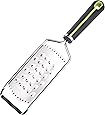 Amazon Basics Extra Coarse Hand Grater with Wide Stainless Steel Blade, Soft Grip Handle, Grey and Green