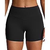 Aoxjox Workout Biker Shorts for Women Tummy Control Metamorph Mid-Rise Athletic Hidden Scrunch Gym Yoga Short 4.5"