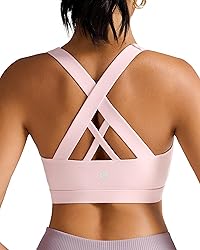 RUNNING GIRL Sports Bra for Women, Criss-Cross Back