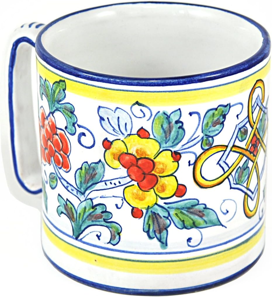 Italian Ceramic Coffee Mug Large 16 Oz (Floreale)