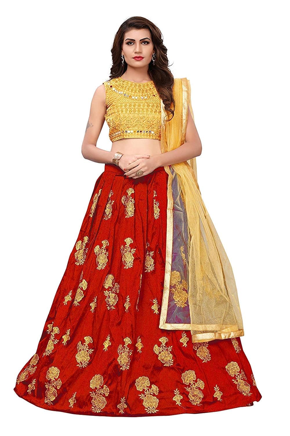 shree kuldevi creation women's silk sami stitched gown (free size)