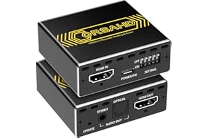CORSAHD 4K@60Hz HDMI 2.0 Audio Extractor Converter,HDMI to SPDIF Optical 7.1/5.1CH,Stereo 3.5mm,Supports Scaler,CEC,Dolby Digital Audio De-embed,HDCP 2.2/2.3 Bypass,for PS5,Xbox