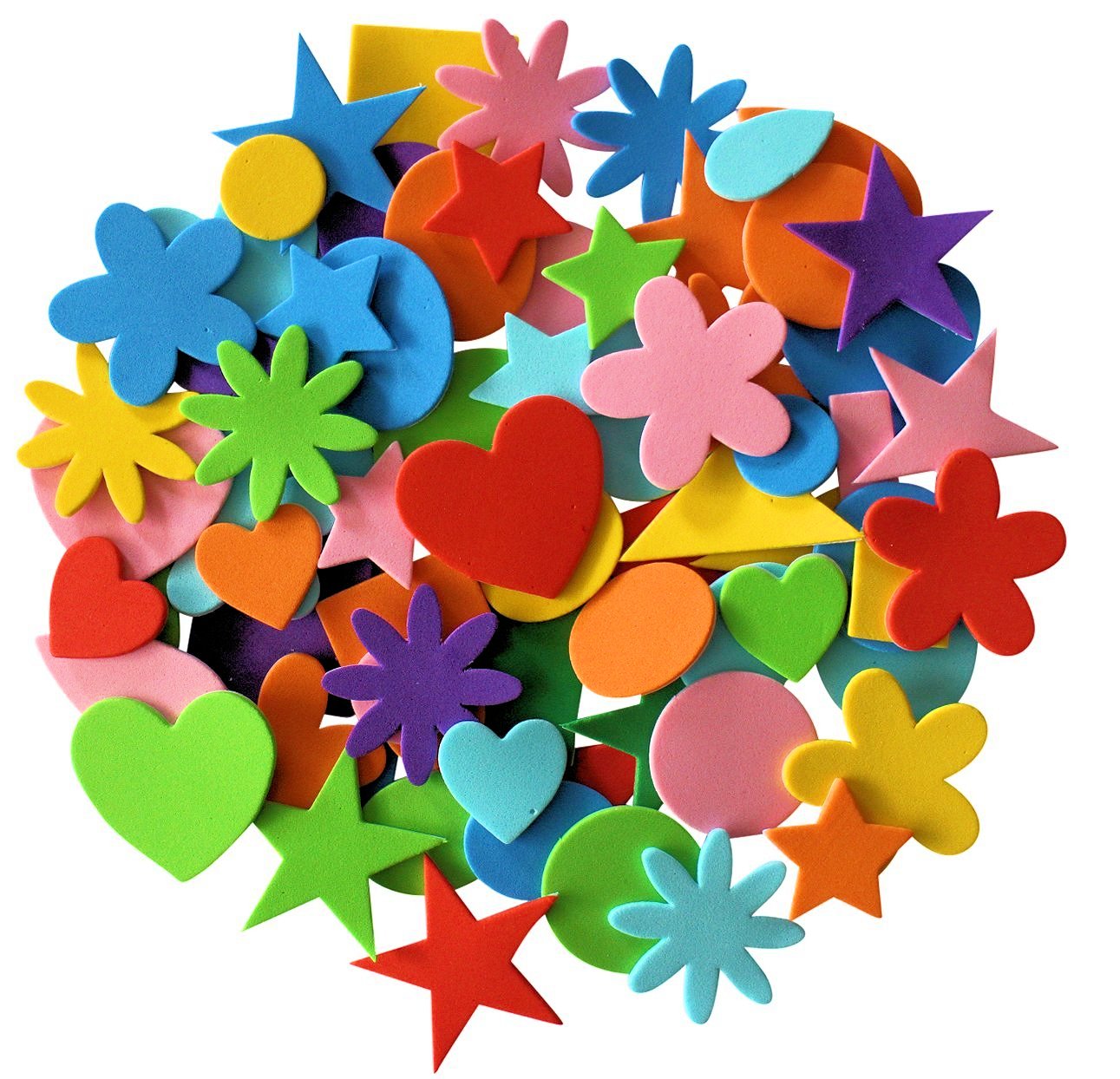 Kids B Crafty 180 Self-Adhesive Craft Foam Stickers - Kids Stickers, Assorted Shapes and Colours, Sticky Craft Supplies for Scrapbooking, Card Making, and DIY Projects