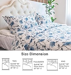 Ycosy Floral Quilt Sets King Size Reversible