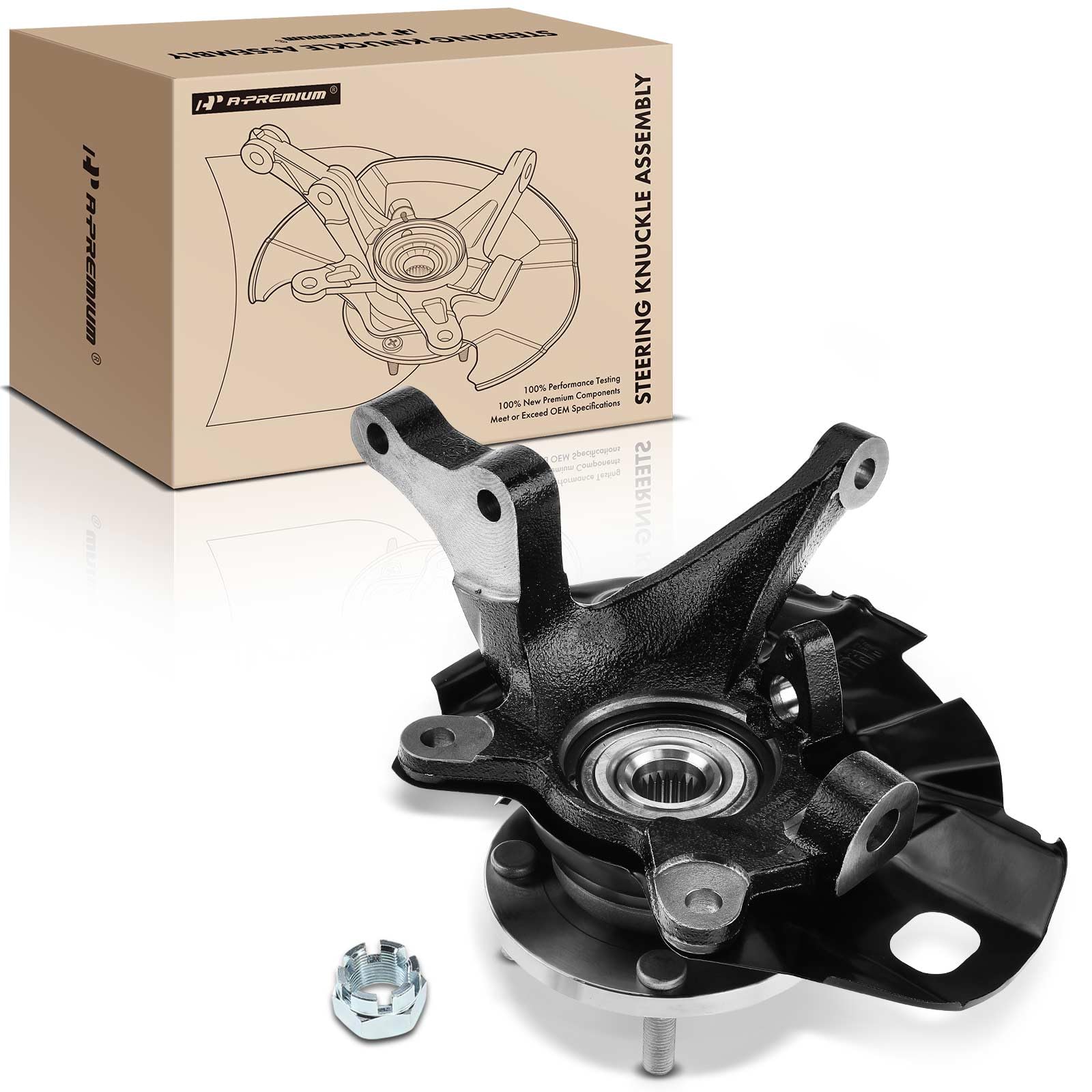 Photo 1 of A-Premium Front Right Steering Knuckle & Wheel Bearing Hub Assembly Compatible with Hyundai Elantra 2001-2006, 2.0L, Passenger Side