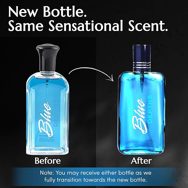 PB PARFUMSBELCAM BLUE DEPTHS EAU DE TOILETTE FRAGRANCE SPRAY – 3.4 FL OZ. FRESH AQUATIC COLOGNE FOR MEN WITH CRISP CITRUS, WARM MUSK & AMBER SCENT, CRAFTED WITH PREMIUM OILS FOR DAY & NIGHT USE