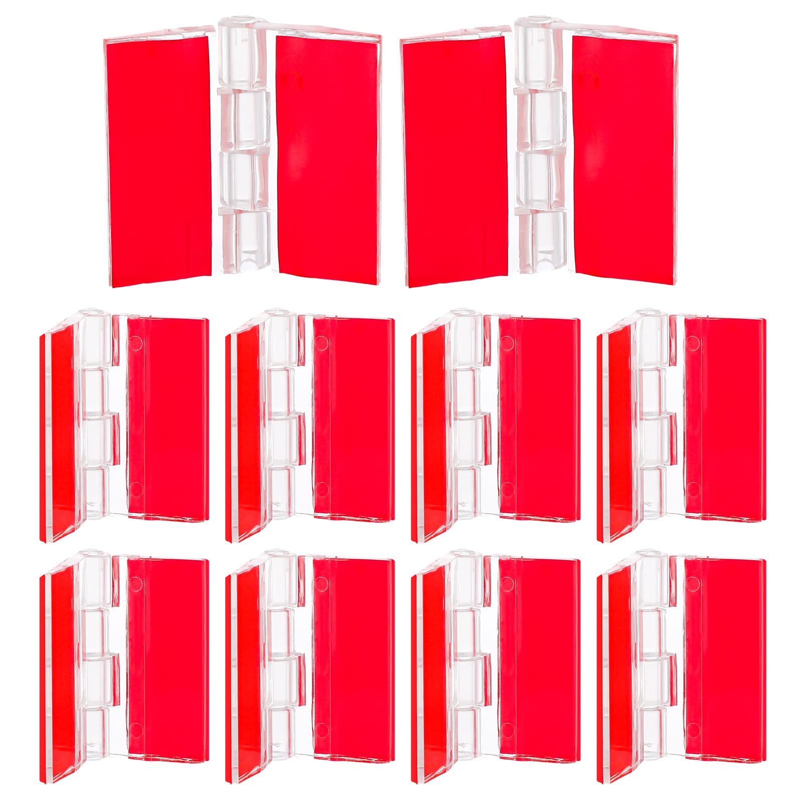 Photo 1 of 12 Pcs Plastic Acrylic Clear Small Hinges Self Adhesive Piano Hinge for Cabinet Aquarium Lid Furniture Display Stand (35x30mm)