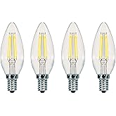 Satco S9961/04 C11 Decorative LED Filament Light Bulb, 60W-Replacement, 5.5W, 3000K, 4-Pack