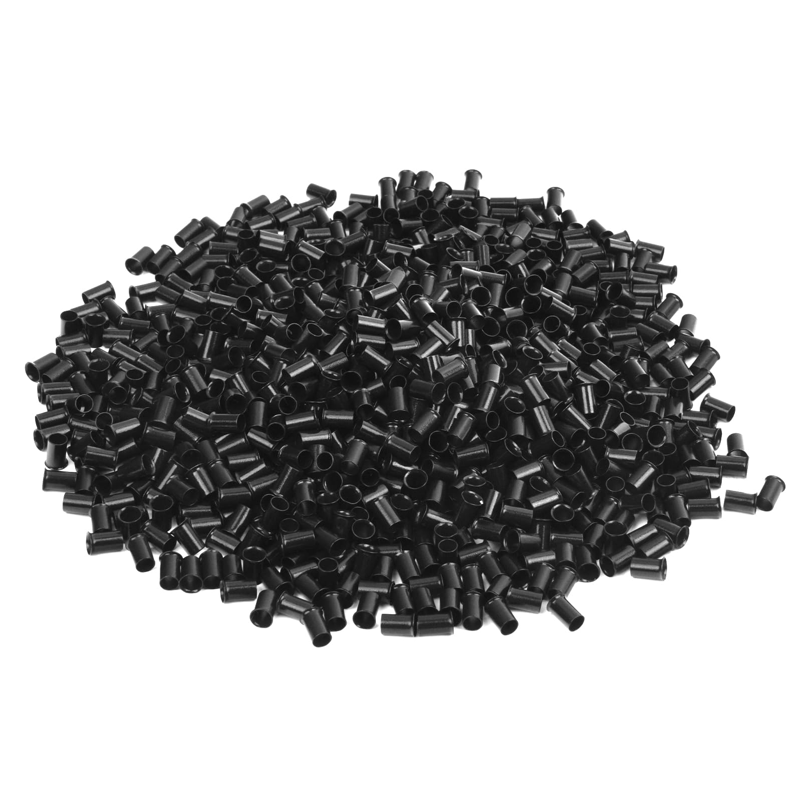 Photo 1 of Vlasy Micro Rings Links Beads,3.4mm Microlink Beads Non-Silicone Copper Tubes Microbead for Hair Feathers,I-Tip Hair Extensions (1000Pcs, Black)