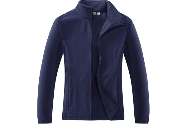 Outdoor Ventures Women's Lightweight Warm Zip Up Long-Sleeve Soft Polar Fleece Jacket for Fall Winter