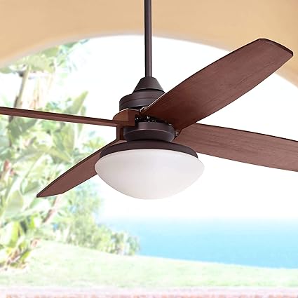 52 Casa Vieja Impel Bronze And White Glass Led Ceiling Fan Casa