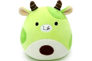 Gudisi Avocado Cow Plush Toy Pillow Cute Stuffed Animal Soft Plushie Decor for Kids Boys Girls Green 12 inch