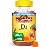 Nature Made Vitamin D3 1000 IU Gummies, 90 Vitamin D Gummies for Adults | For Immune, Bone, Teeth and Muscle Health Support, Strawberry, Peach, and Mango Flavors, 90 Day Supply