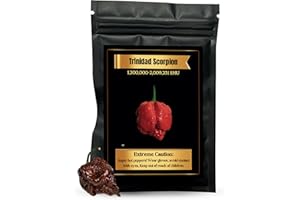 KITSY BOX Hot Trinidad Scorpion Peppers, Dried Whole Pods, Super Hot 1,500,000+ SHU, For Cooking (30 Per Pack), 1 Pack