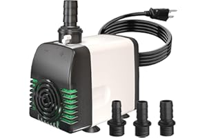 Knifel 550GPH Submersible Water Pump - AUTO-SHUT-OFF 35W Pond Pumps Ultra-Quiet & Adjustable Flow Rate for Fountains, Hydroponics, Ponds, Aquariums, and More