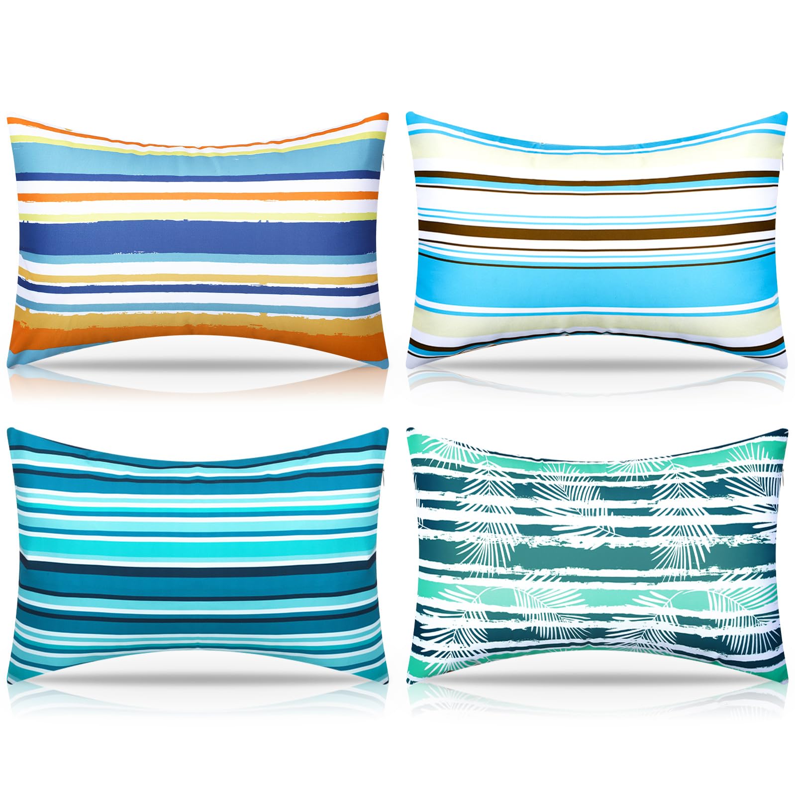 Photo 1 of ** ONLY 2**
Hollowfly 4 Pcs Inflatable Beach Pillow Portable Blow up Travel Camping Pillows with Covers for Hawaii Summer Pool Travel Vacations (Horizontal Stripes)