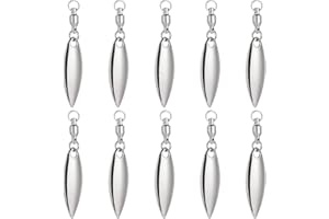Alwonder 10 Pack Spinner Blades with Ball Bearing Swivels Tail Spinner Spinnerbait Lure Making Supplies Bass Lures Soft Lures