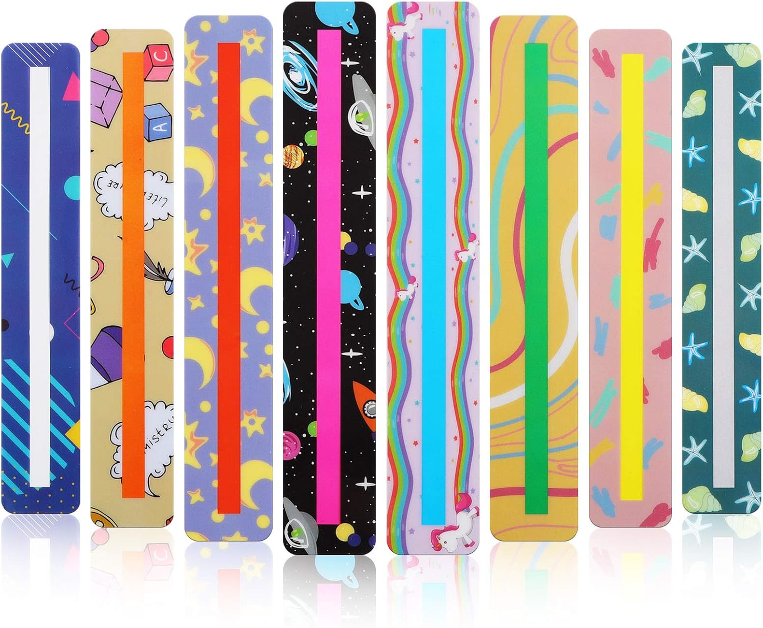 ruggito 8 Pack Guided Reading Highlight Strips Colored Overlay Reading ...