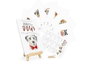 TODO BIEN DESIGN INC. 2026 Desk Calendar - Dogs Watercolor Monthly Calendar with motivational quotes, Made in USA, 5x7 pages with Easel for Home Office School, Holiday New Year Gift (2026 Dogs, Mini Easel)