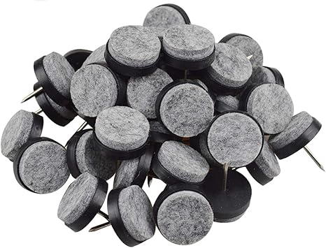 40pcs Round Heavy Duty Nail On Anti Sliding Felt Pad For Furniture Chair Table Leg Feet Floor Protectors Black Pad Diameter 20mm Amazon Com