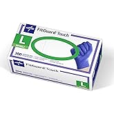 Medline FitGuard Touch Nitrile Exam Gloves, 300 Count, Large, Powder Free, Disposable, Not Made with Natural Rubber Latex, Excellent Sense of Touch for Medical Tasks, Durable for Household Chores