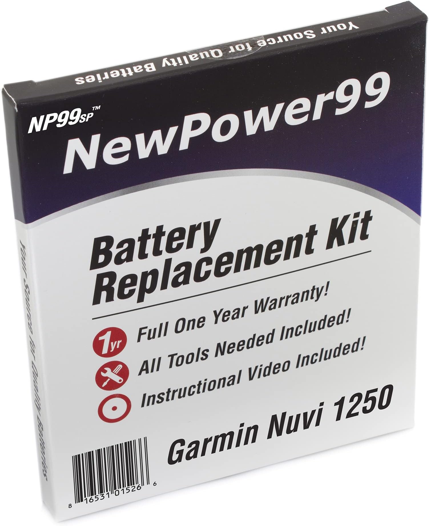 NewPower99 Battery Replacement Kit with Battery, Video Instructions and Tools for Garmin Nuvi 1250