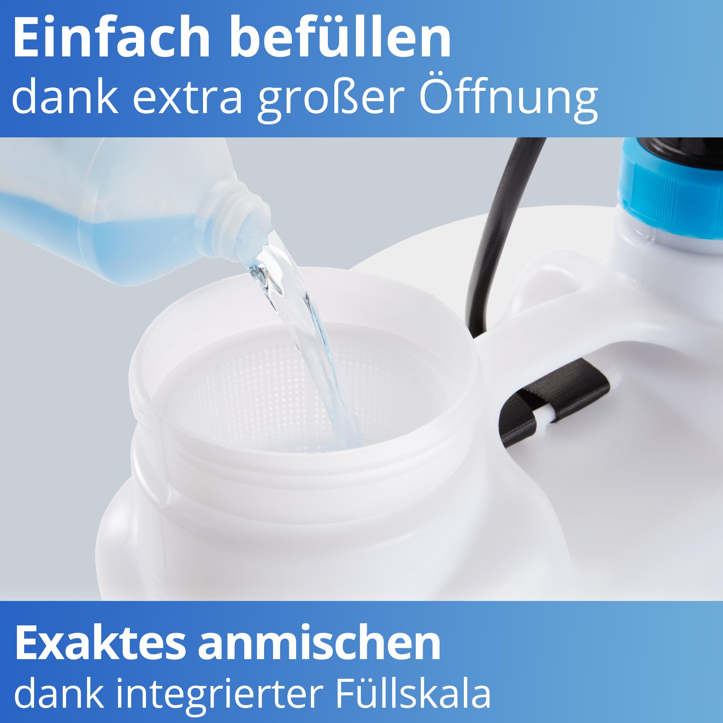 Nanoprotect Rückenspritze | 16 Liter | Leistungsstarke Gartenspritze mit 3 verstellbaren Düsen | Säurebeständig | TÜV-geprüft | Gartensprüher mit Schultergurten und extralangem Schlauch | Sprühgerät 5