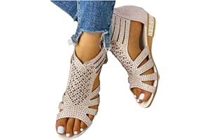 Eduavar Sandals for Women Dressy,Boho Sandals Womens Sandals Low Wedges Peep Toe Wrapped Sexy Cute Diamond Dressy Sandals