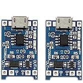Kiro&Seeu 2PCS TP4056 Mirco-USB 5V 1A 18650 Lithium Battery Charger Module Charging Board with Dual Protection Functions